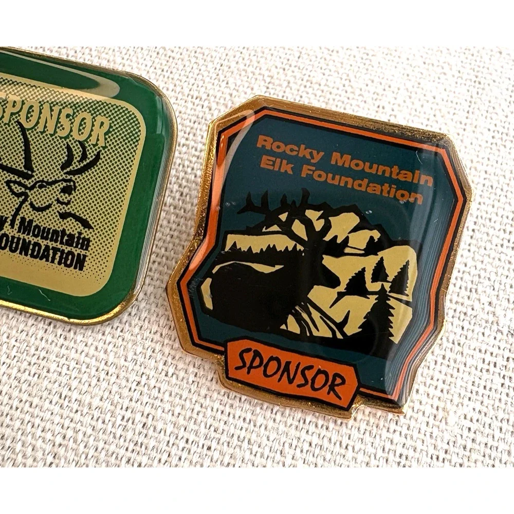 Lot of 2 Rocky Mountain Elk‎ Foundation Sponsor Lapel Pins 1